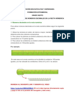 REPRESENTACIÓN DE NÚMEROS DECIMALES EN LA RECTA NUMÉRICA