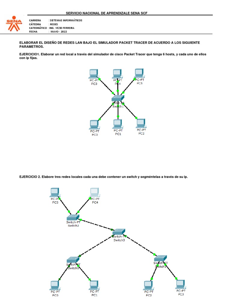 Ejercicios de Redes LAN en Packet Tracer | PDF