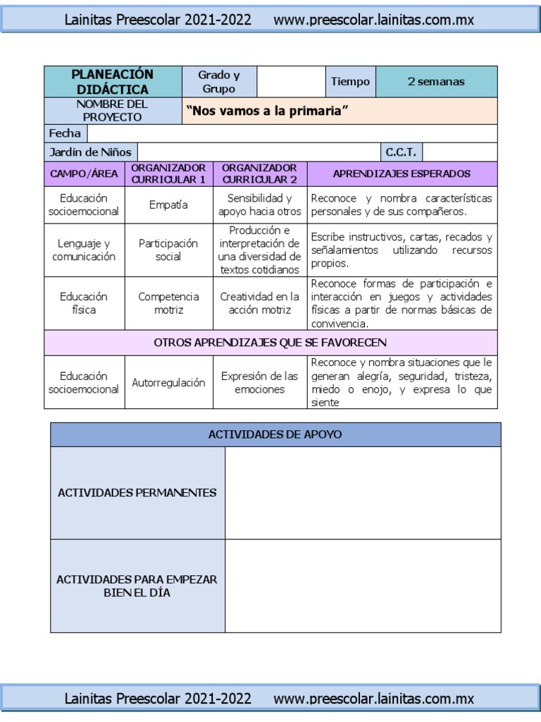 Planeación Final - Nos Vamos A La Primaria | PDF | Educación de la