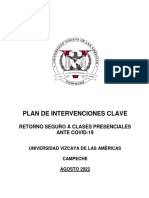 Plan de Interevenciones Retorno Seguro A Claes Presenciales - UVA Campeche Actualizado Agosto 2022