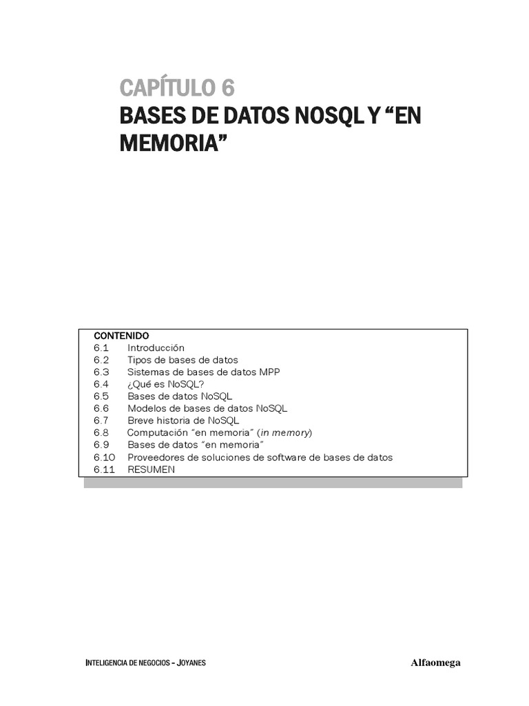 Bases de Datos NoSQL y En Memoria | PDF | No Sql | Bases de datos