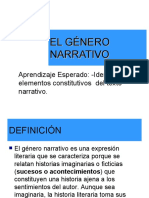 EL GÉNERO NARRATIVO 2° Medio