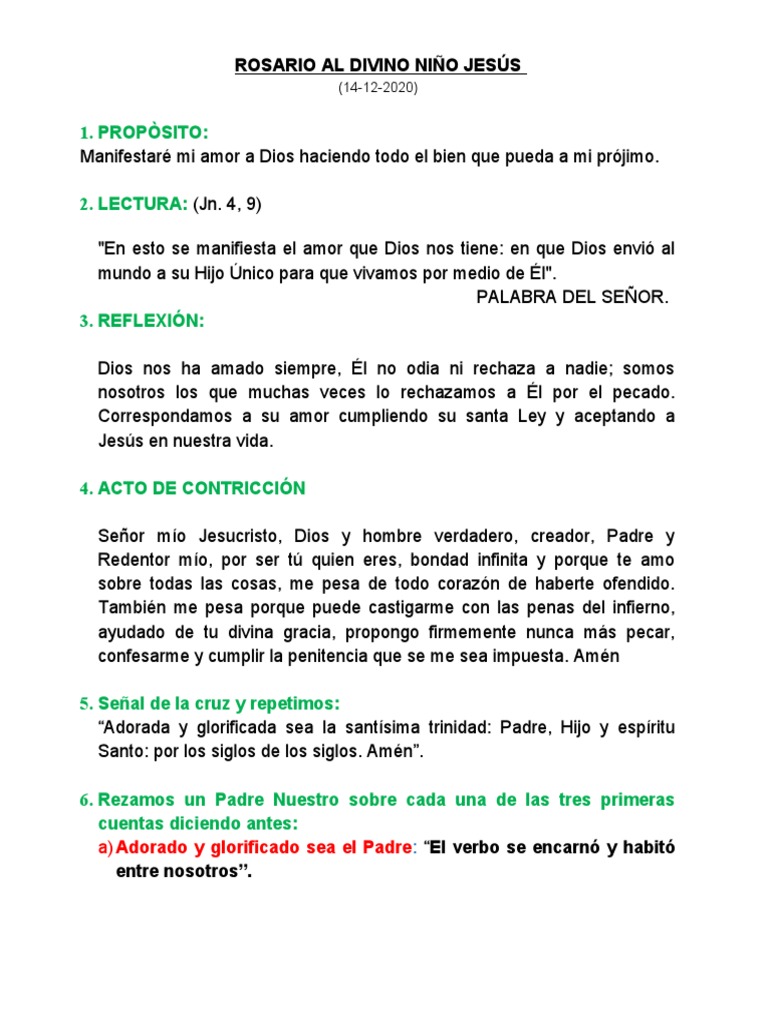 Rosario Al Divino Niño | PDF | María, madre de Jesús | orador del Señor