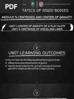 Mech 1 Module 5 Unit 1 (Center of Gravity of A Flat Plate) and Unit 2 (Centroids of Areas and Lines)