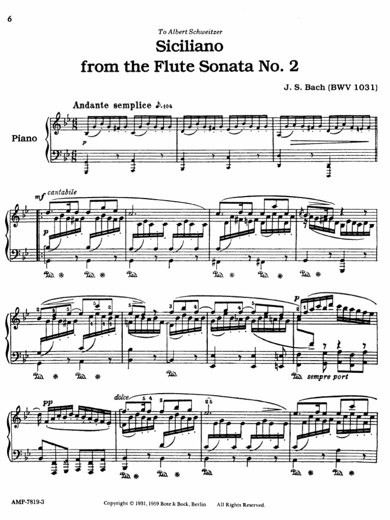 Siciliana Sheet music for Piano (Solo)