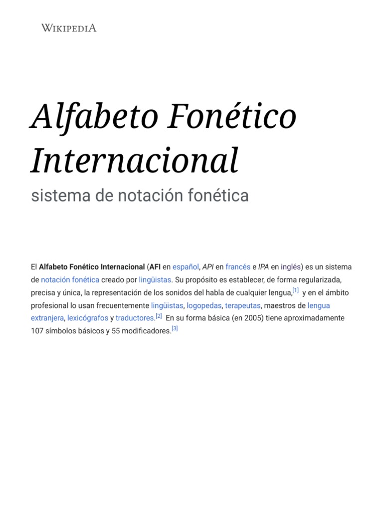 Alfabeto Fonético Internacional Wikipedia, La Enciclopedia Libre