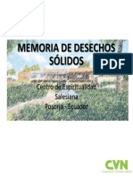 Memoria de Desechos Sólidos: Centro de Espiritualidad Salesiana Posorja - Ecuador