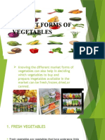 Market Forms of Vegetables