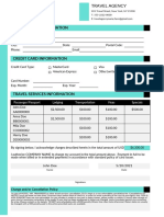 Travel Agent Credit Card Authorization Form