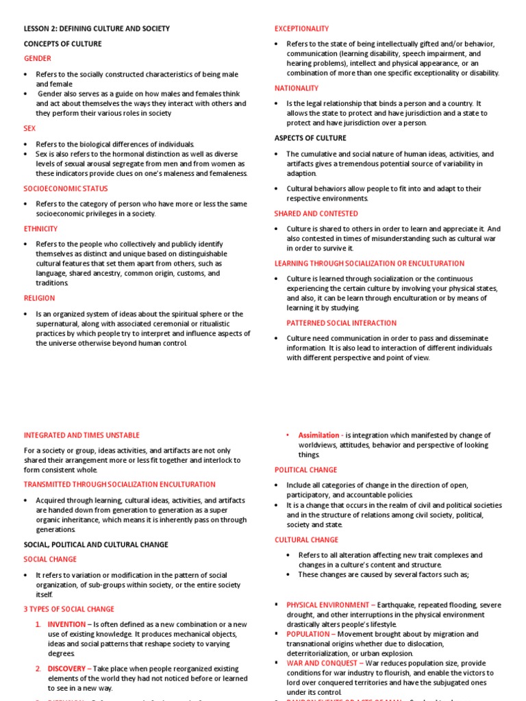 Understanding Culture and Society Concepts | PDF | Gender | Gender Studies