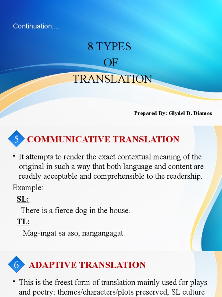 8 Types of Translation.... | PDF