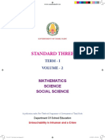 Namma Kalvi 3rd Maths, Science and Social Science Text Book EM Term 1