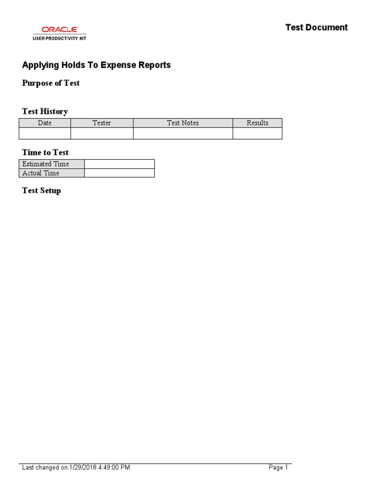 Applying Holds To Expense Reports - TEST | PDF | Invoice | Software