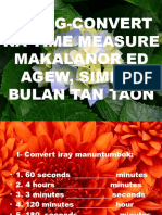Panag-Convert Na Time Measure Makalanor Ed Agew, Power Point