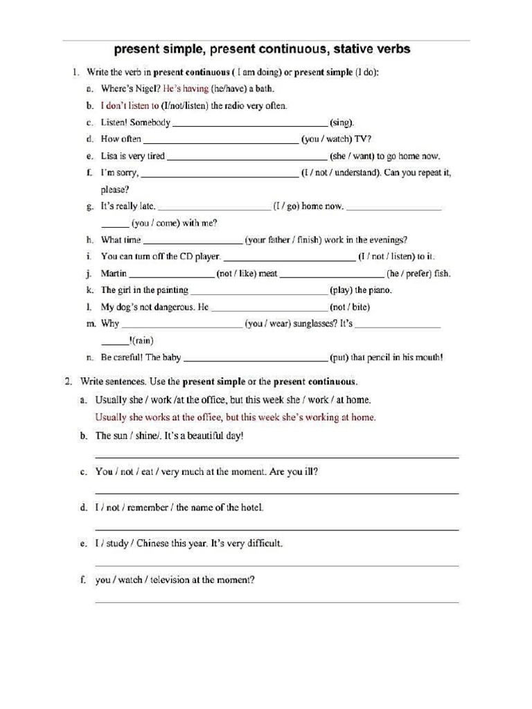 Practice Present Continuous | PDF