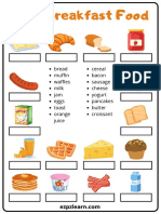 Breakfast Food Words Match 1