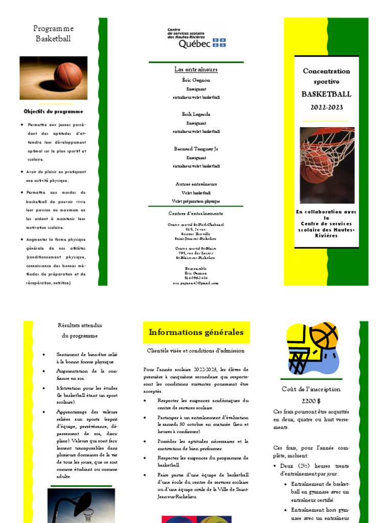 Programme de Basketball 2022-2023 | PDF