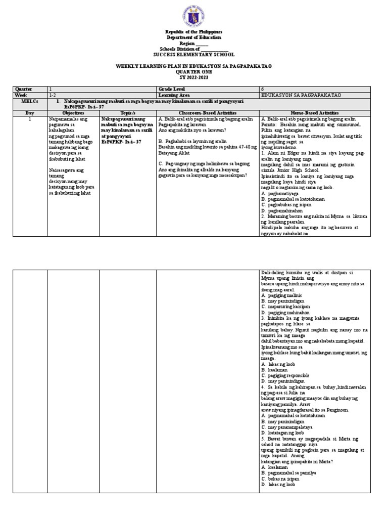 WLP Week 1-2-Espq1 | PDF