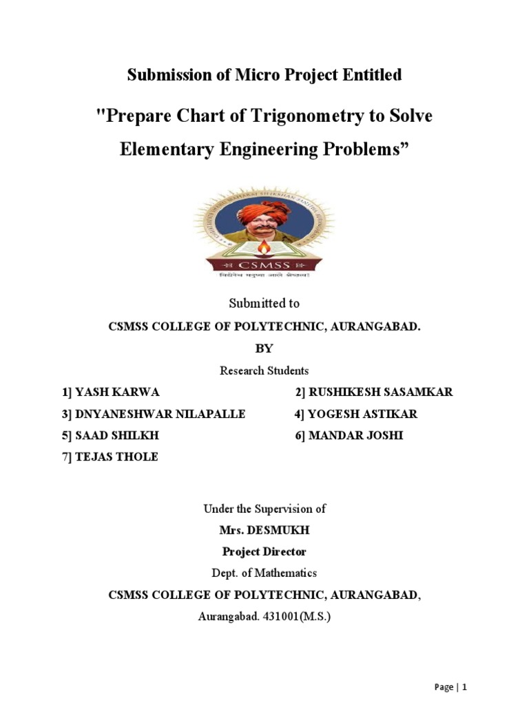 Submission of Micro Project Entitled | PDF | Trigonometric Functions ...
