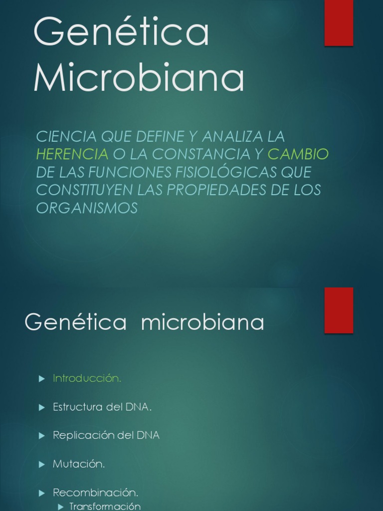 Clase Genética Microbiana 1 PDF Adn Rna