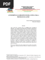 A INTEFERÊNCIA DA BIBLIOTECONOMIA CLÍNICA PARA A PROMOÇÃO DA SAÚDE