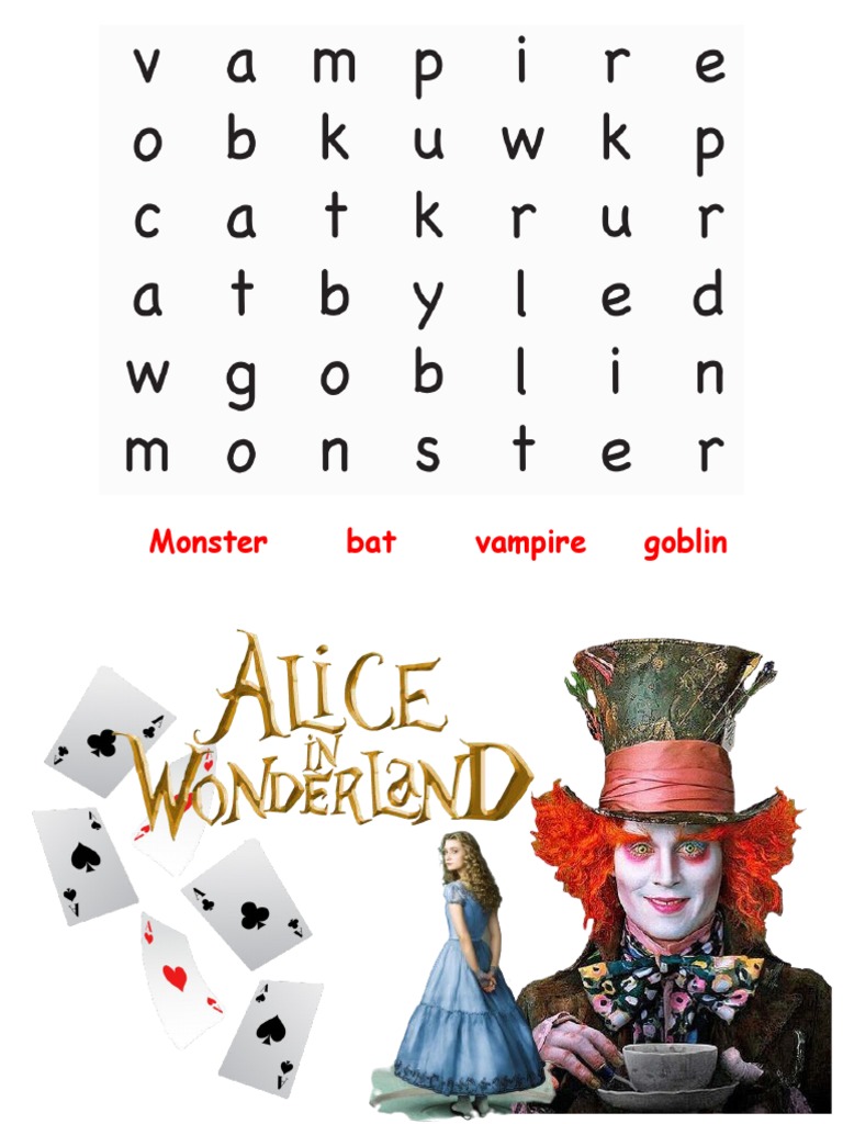 WORD SEARCH ALICE IN WONDERLAND 4 PDF