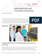 Comparing Leadership Roles and Management Functions in Nursing