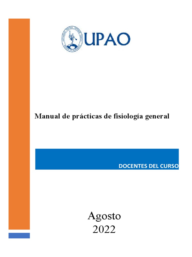 Manual De Prácticas De Fisiología General Pdf Sangre Sodio