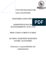 Funciones y ResponsabilidadesDelMantenimiento MartinezMartinezDanielAlejandro
