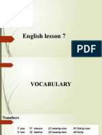 English Lesson 7