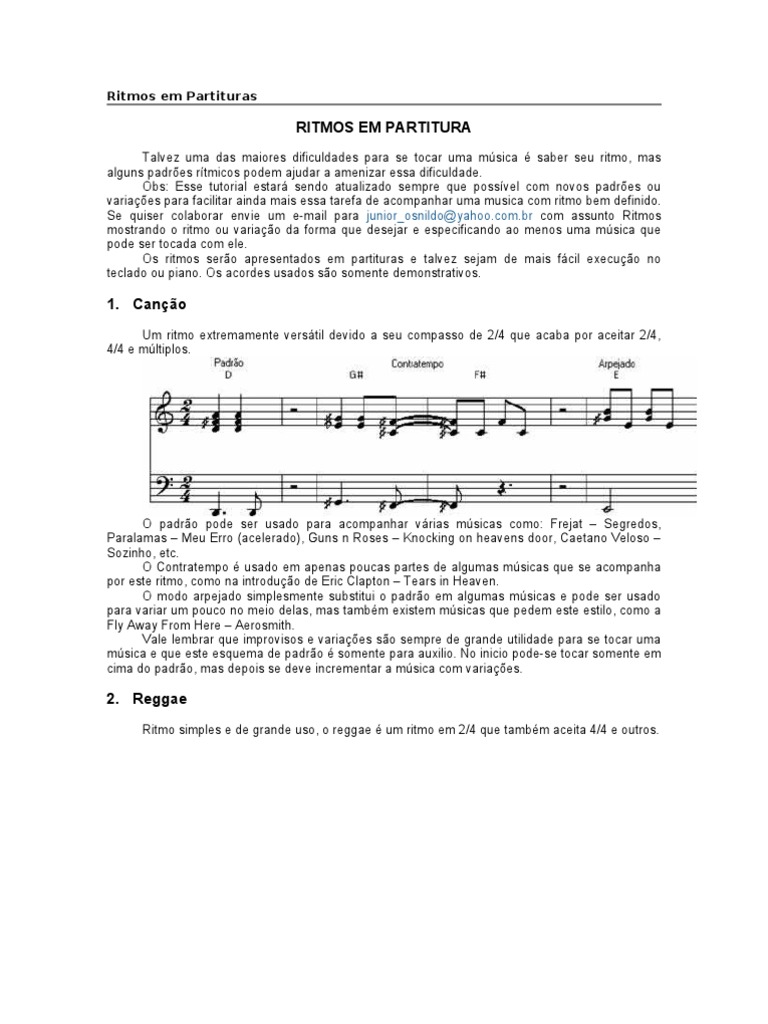 Ritmos em Partituras | PDF | Entretenimento | Musicologia