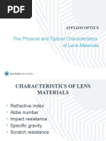 01 The Characteristics of Lens Materials