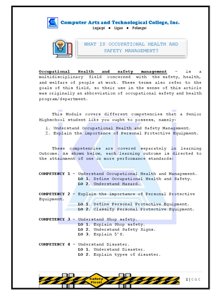 Occupational Health And Safety Pdf Pdf Personal Protective