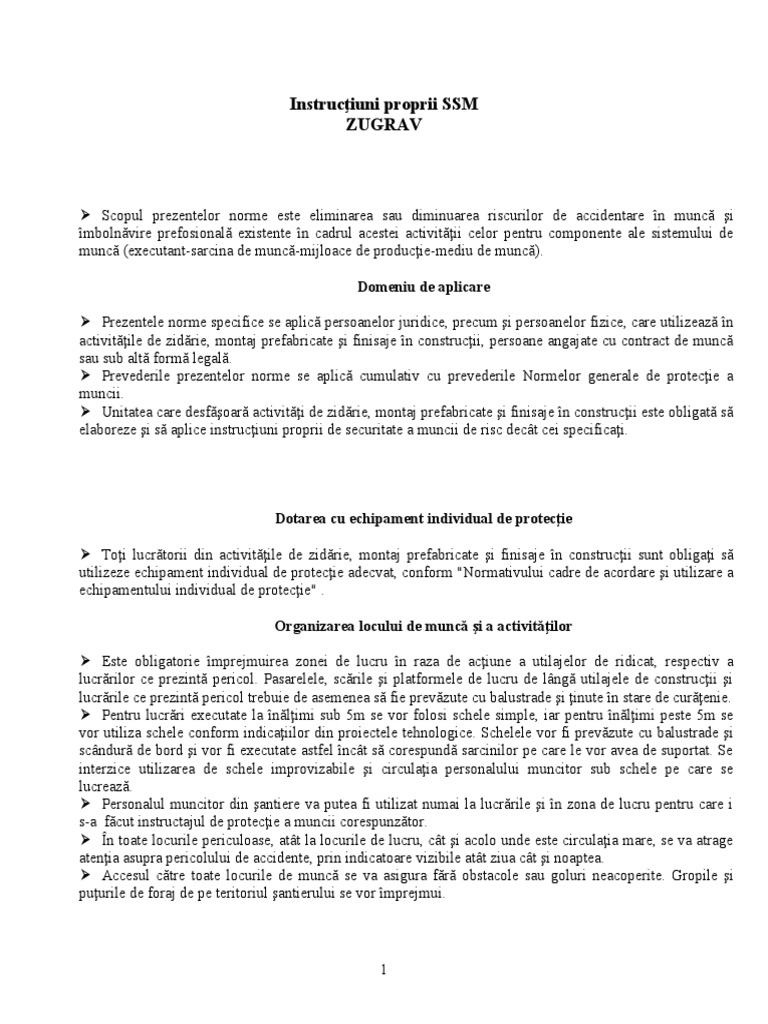 INSTRUCTIUNI Zugrav | PDF