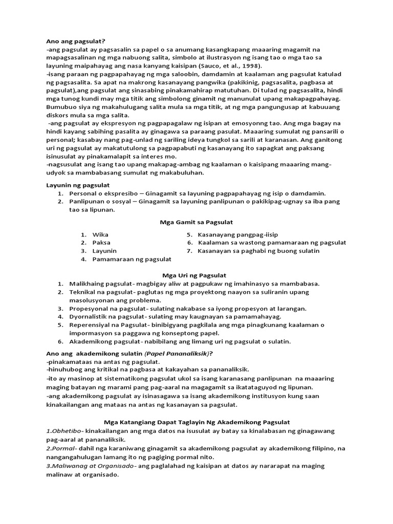 Filipino-Reviewer Q1 | PDF