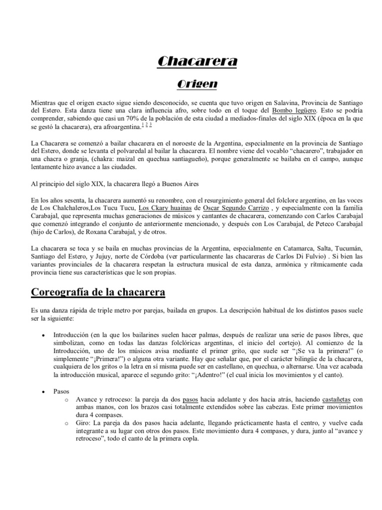 Chacarera | PDF | Musica argentina | Las artes escénicas