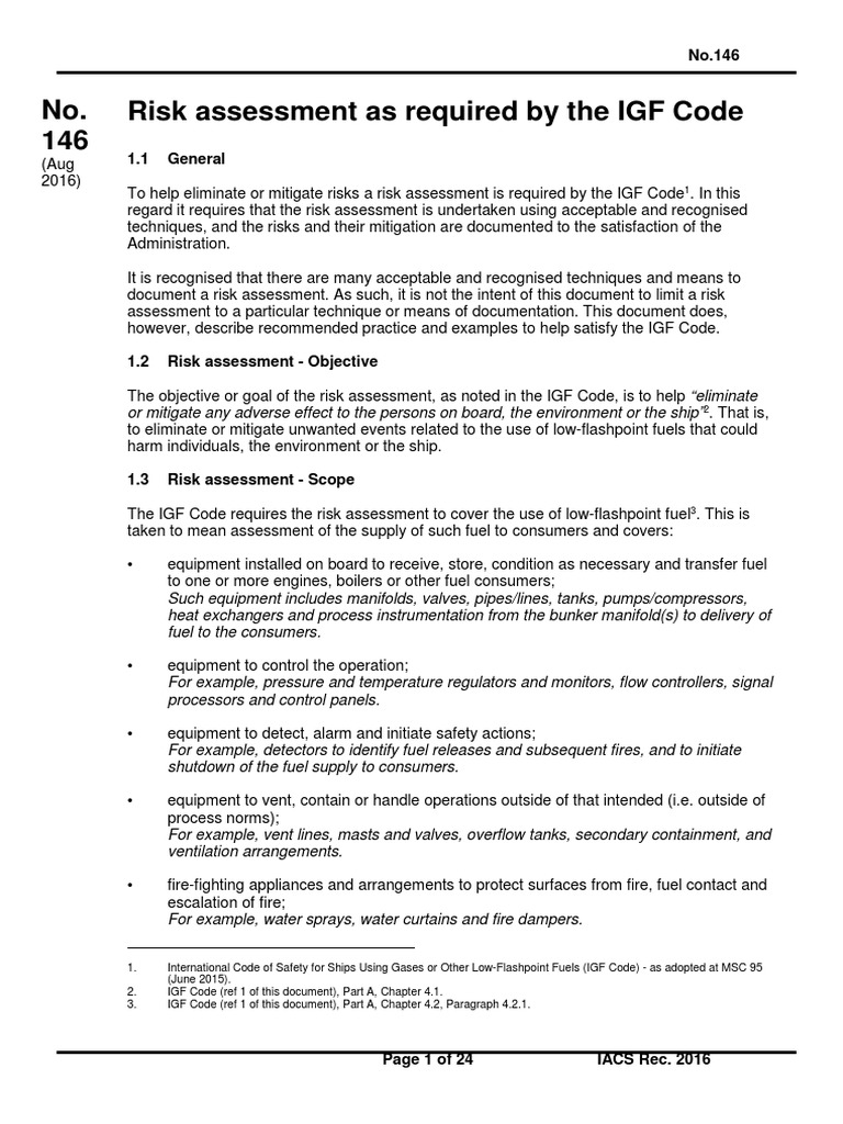 IGF Code Risk Assessment Guidelines | PDF | Risk | Risk Assessment