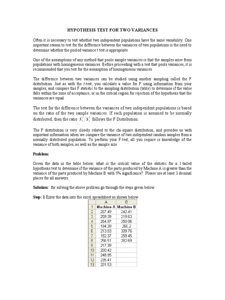 HT Two Variance | PDF
