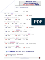 Exercises Tests Pre-Intermediate Keys