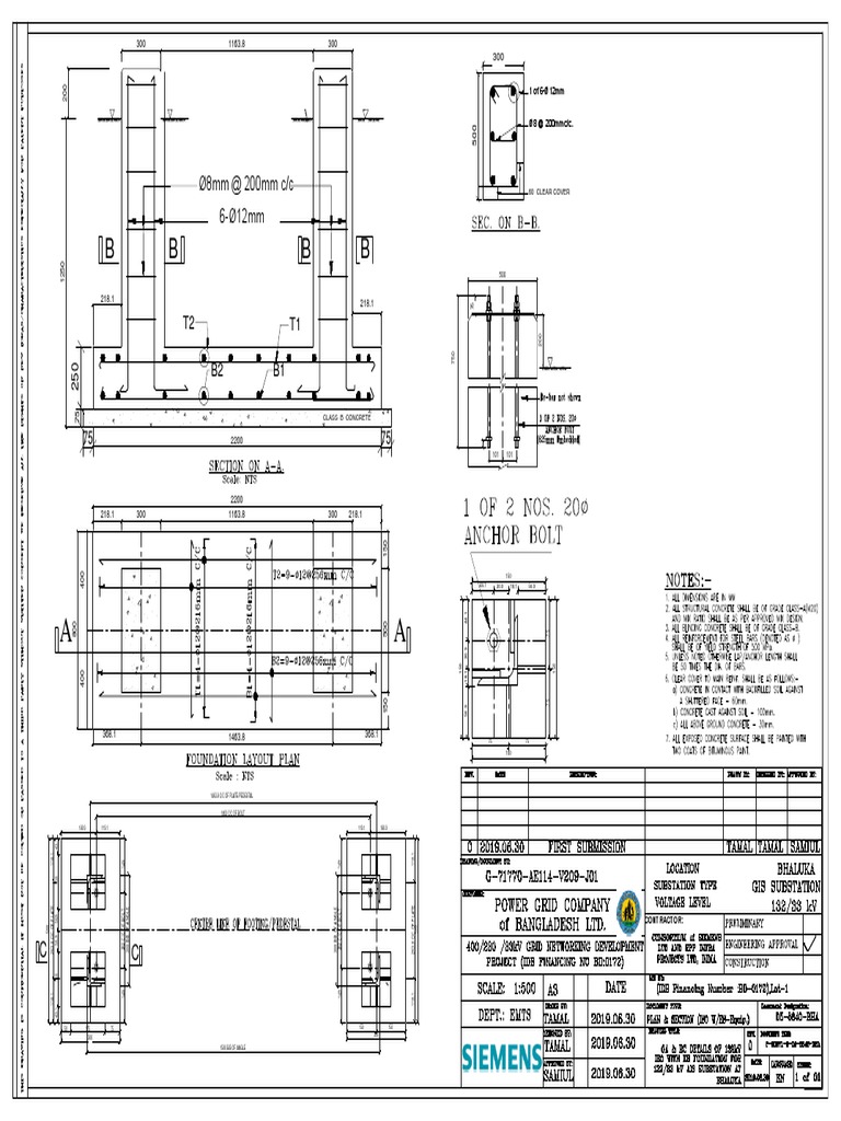 Pile Foundation design of 132KV DS WITH ES PDF