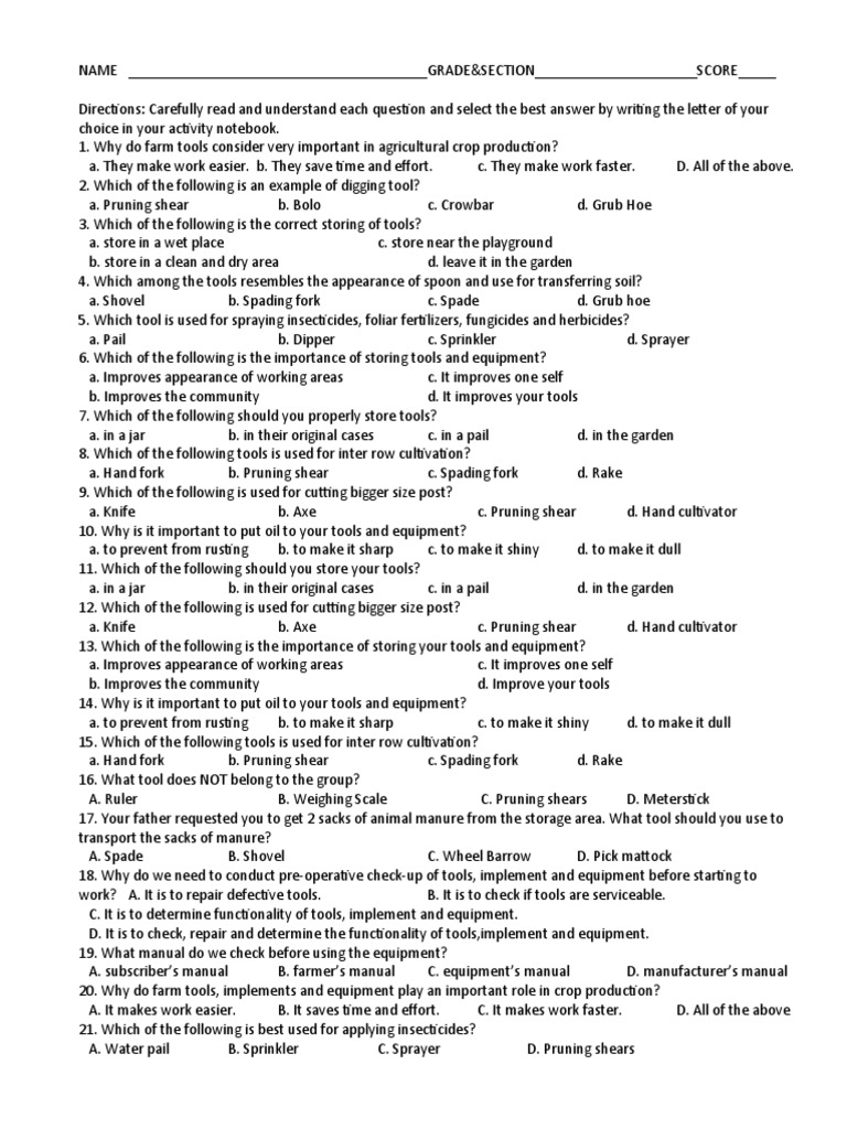 Week 1 Quiz PDF Tractor Food Industry