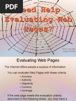 Evaluating Web Pages Tutorial