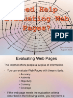 Evaluating Web Pages Tutorial