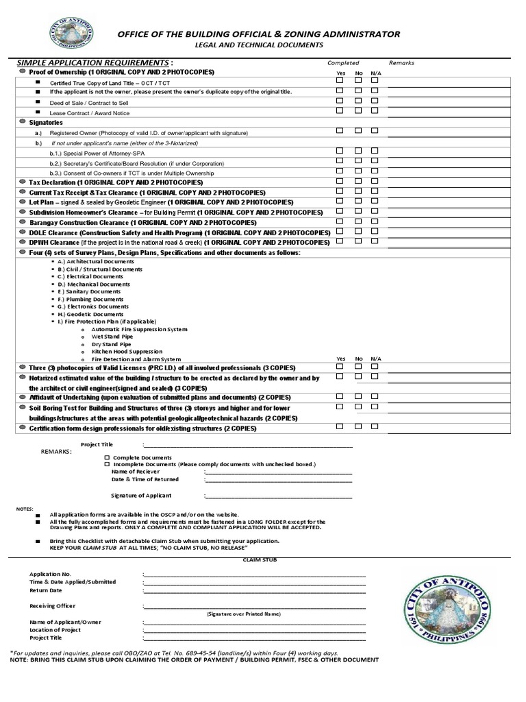 Cebu Building Permit Checklist | PDF | Identity Document