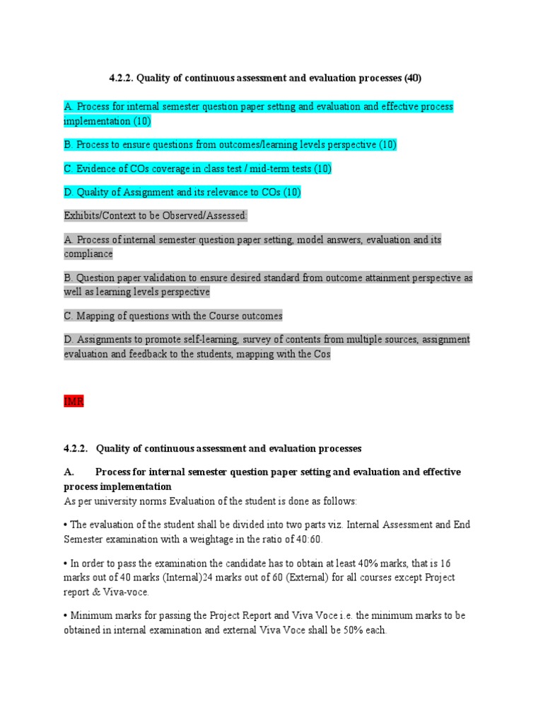 Continuous Assessment Quality in Education | PDF | Educational ...