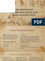 Defining, Exemplifying and Explaining Text