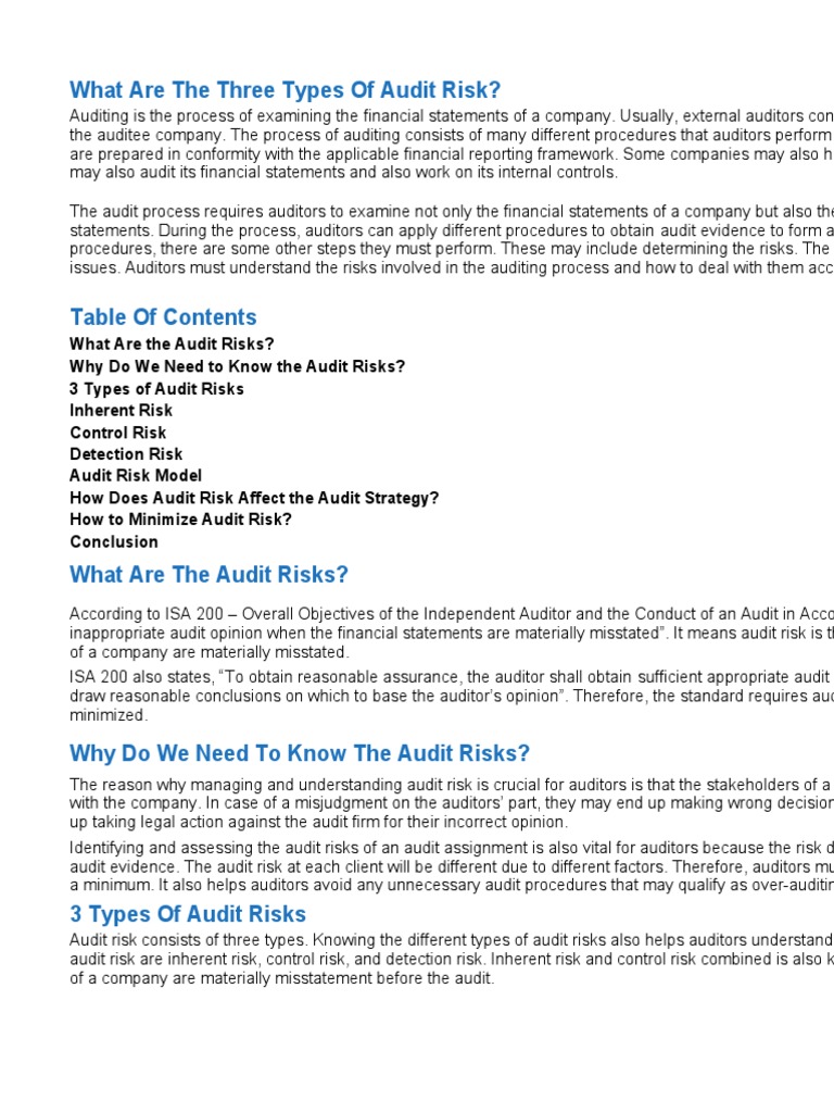 Understanding Audit Risk Types | PDF | Financial Audit | Audit