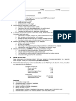 CVP Analysis - Assignment 1
