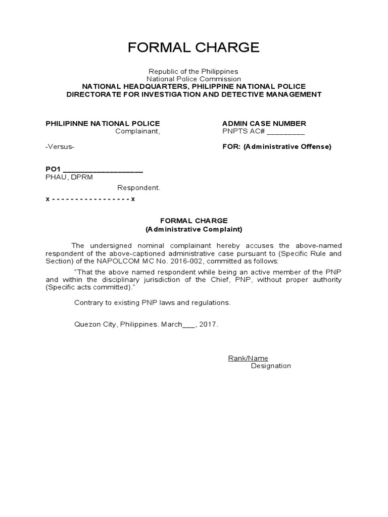 Pnp Administrative Offenses And Penalties