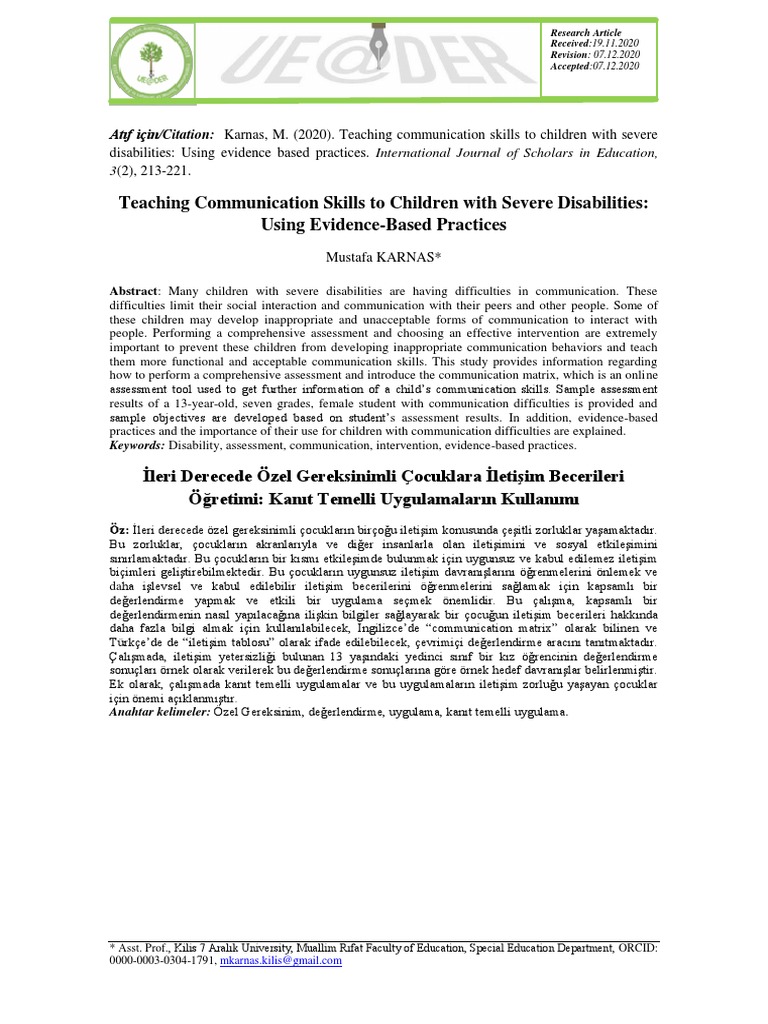 Teaching Communication Skills To Students With Severe Disabilities Pdf